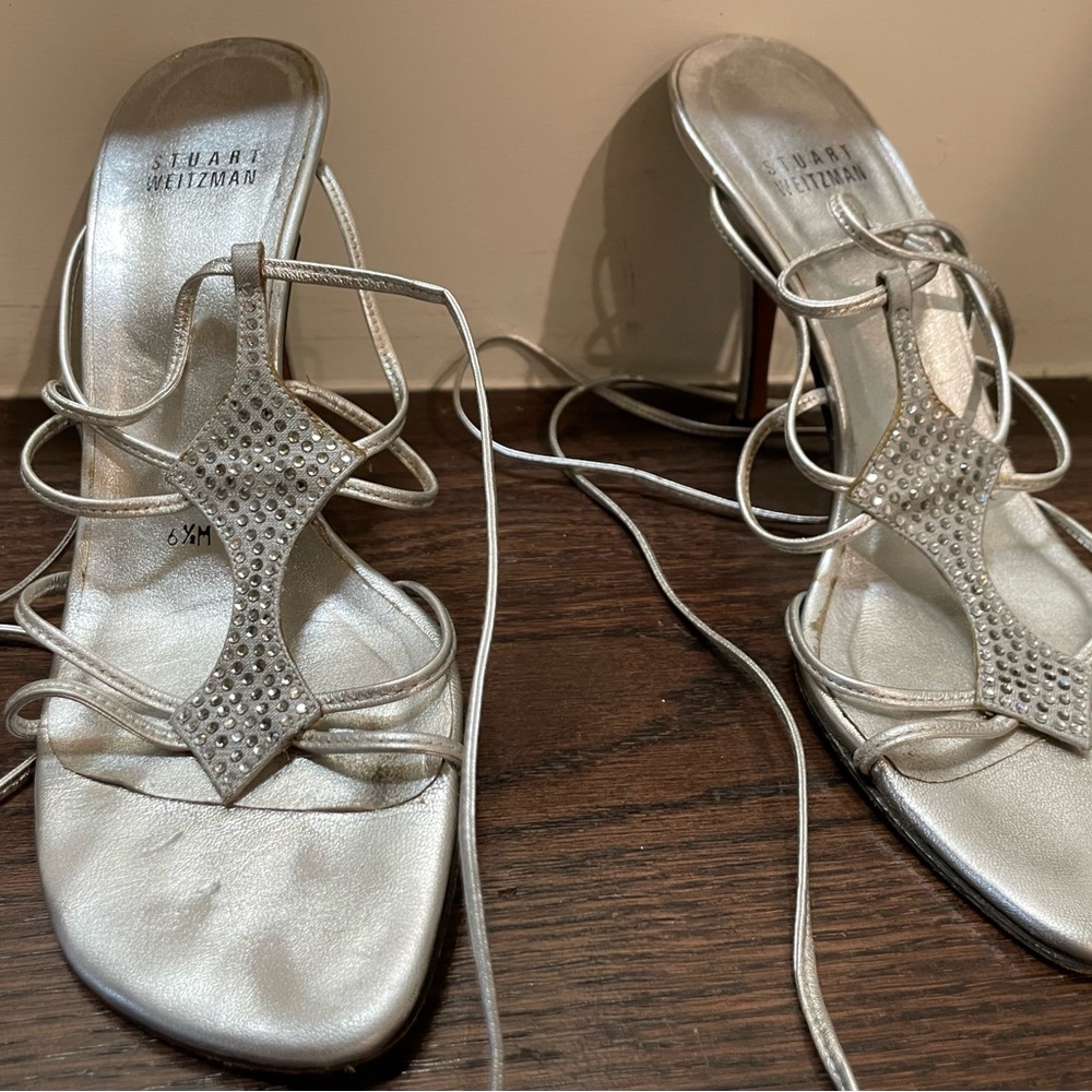 Stuart Weitzman Silver Elegant Heels